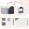 Costway Kids Dollhouse Bookshelf with Writable Chalkboard Whiteboard 4 Top Compartments Gray/Pink